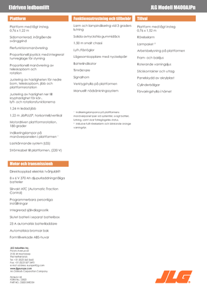 Plataformas articuladas de ruedas JLG M400AJPN