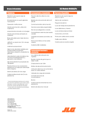 Plataformas articuladas de ruedas JLG M400AJPN