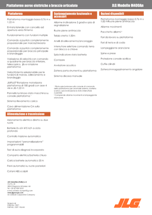 Plataformas articuladas de ruedas JLG M400AN