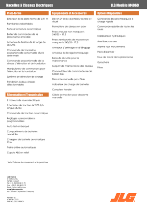 Plataformas de tijeras de ruedas JLG M4069LE