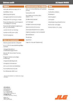 Plataformas de tijeras de ruedas JLG M4069LE