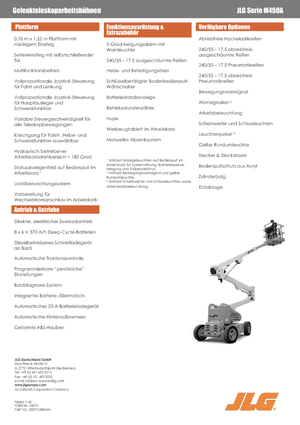 Plataformas articuladas de ruedas JLG M450A
