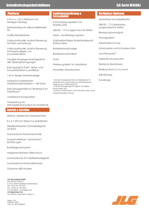 Plataformas articuladas de ruedas JLG M450AJ