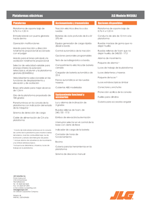 Plataformas articuladas de ruedas JLG M450AJ