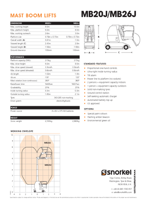 Plataformas verticales Snorkel MB26J