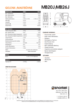 Plataformas verticales Snorkel MB26J