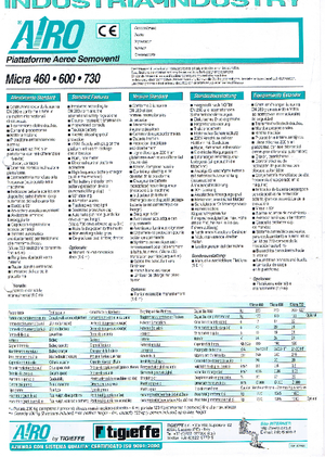 Plataformas de tijeras de ruedas AIRO Micra 600