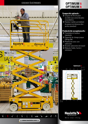 Plataformas de tijeras de ruedas Haulotte Optimum 8