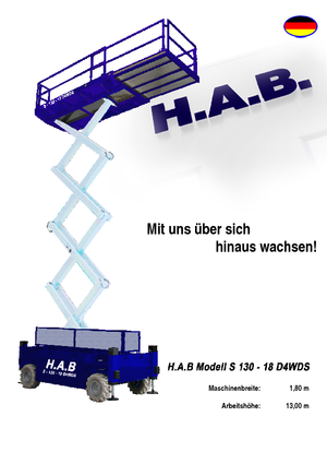 Plataformas de tijeras de ruedas HAB S 130-18 D 4WD S