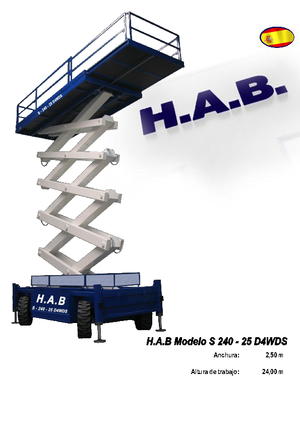Plataformas de tijeras de ruedas HAB S 240-25 D 4WD S