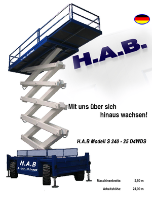 Plataformas de tijeras de ruedas HAB S 240-25 D 4WD S