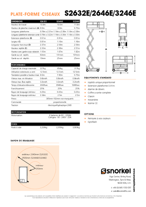 Plataformas de tijeras de ruedas Snorkel S3246E