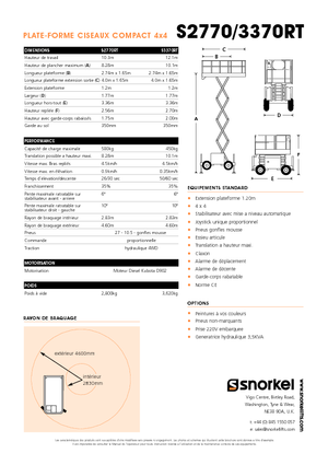 Plataformas de tijeras de ruedas Snorkel S2770RT