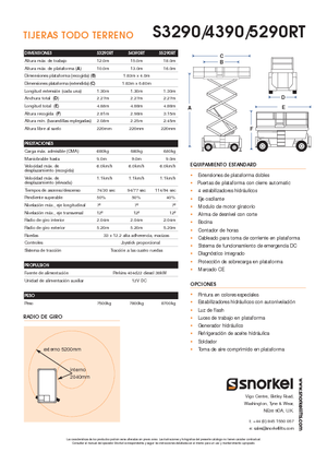 Plataformas de tijeras de ruedas Snorkel S 4390 RT