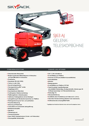 Plataformas articuladas de ruedas Skyjack SJ 63 AJ
