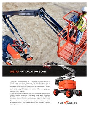 Plataformas articuladas de ruedas Skyjack SJ 63 AJ