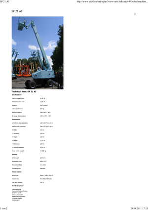 Plataformas telescópicas de ruedas Aichi SP21AJ