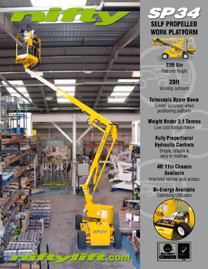 Plataformas articuladas de ruedas Niftylift SP 34 Standard