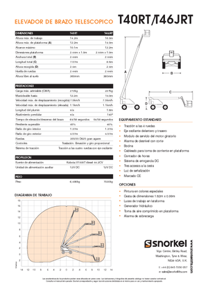 Plataformas telescópicas de ruedas Snorkel T40RT