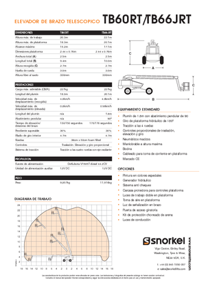 Plataformas telescópicas de ruedas Snorkel T60RT