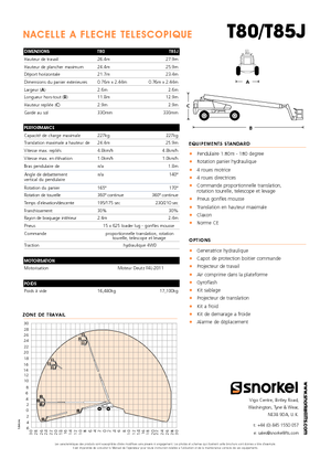 Plataformas telescópicas de ruedas Snorkel TB85J