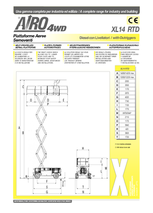 Plataformas de tijeras de ruedas AIRO XL 14 RTD