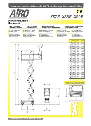 Plataformas de tijeras de ruedas AIRO XS 7 E