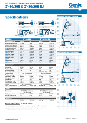Plataformas articuladas de ruedas Genie Z-30/20N RJ