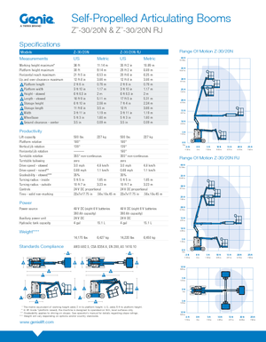 Plataformas articuladas de ruedas Genie Z-30/20N RJ