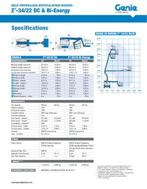 Plataformas articuladas de ruedas Genie Z-34/22 DC