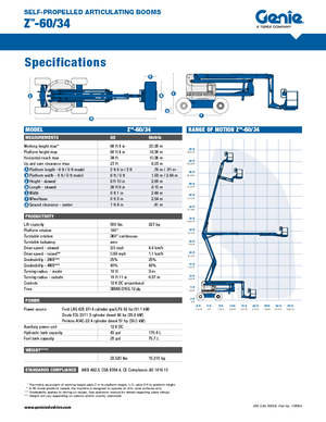 Plataformas articuladas de ruedas Genie Z-60/34