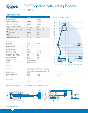 Plataformas articuladas de ruedas Genie Z-60/34
