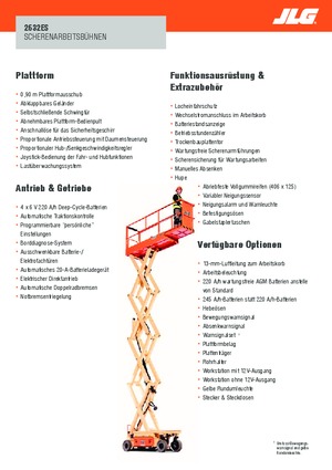 Plataformas de tijeras de ruedas JLG 2632ES