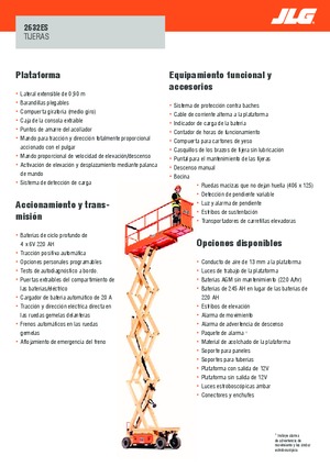 Plataformas de tijeras de ruedas JLG 2632ES