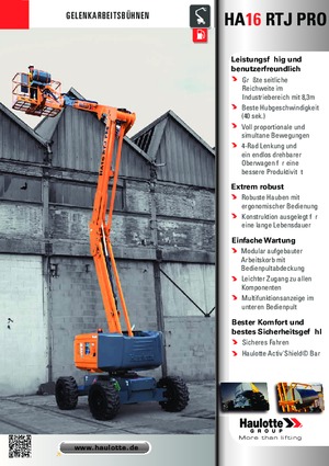 Plataformas articuladas de ruedas Haulotte HA16 RTJ PRO