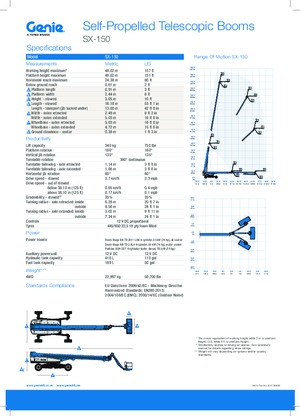 Plataformas telescópicas de ruedas Genie SX-150