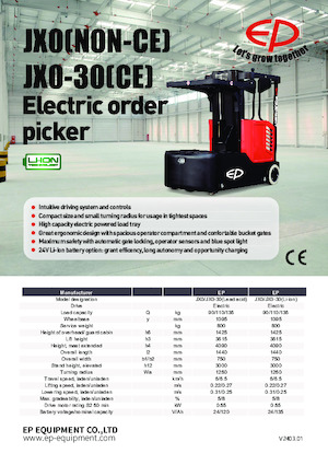 Recolectores de pedidos EP JX0/JX0-30 (Li)