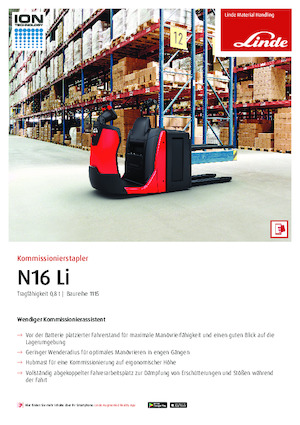 Recolectores de pedidos Linde N16Li