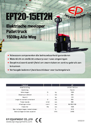 Transpaleta elec. de conductor acompañante EP EPT20-15ET2H
