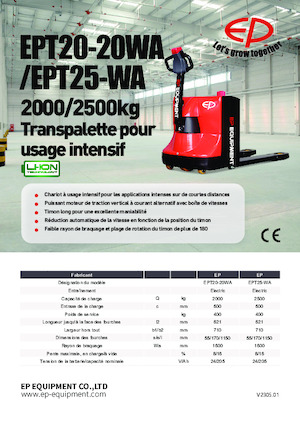 Transpaleta elec. de conductor acompañante EP EPT20-20WA