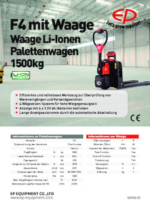 Transpaleta elec. de conductor acompañante EP F4