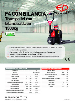 Transpaleta elec. de conductor acompañante EP F4