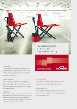 Transpaleta elec. de conductor acompañante Linde M10X