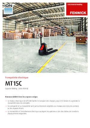 Transpaleta elec. de conductor acompañante Linde MT15C