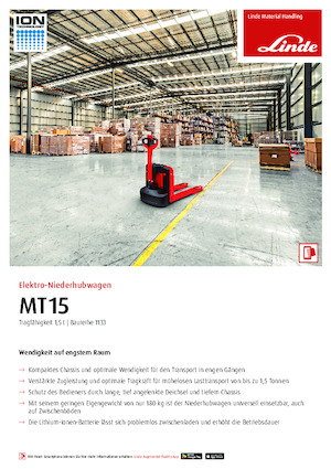 Transpaleta elec. de conductor acompañante Linde MT15