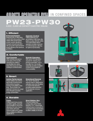Transpaleta elec. de conductor acompañante Mitsubishi PW23