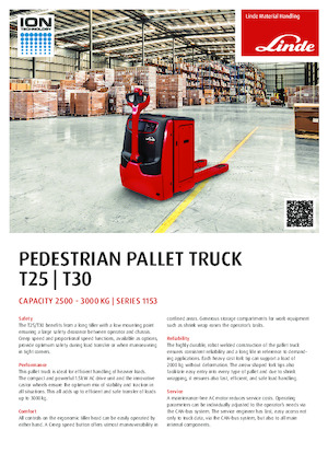 Transpaleta elec. de conductor acompañante Linde T25