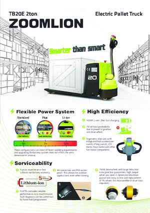 Transpaleta elec. de conductor acompañante Zoomlion TB20E