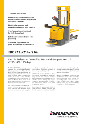 Apiladores de palets con plataforma elevadora Jungheinrich ERC 212z