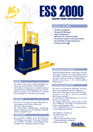 Apiladores de palets con plataforma elevadora Stöcklin ESS 2000